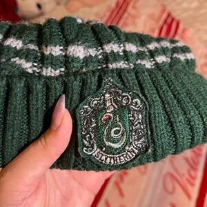 fficial Harry Potter Wizarding World Slytherin House Striped Pom Beanie